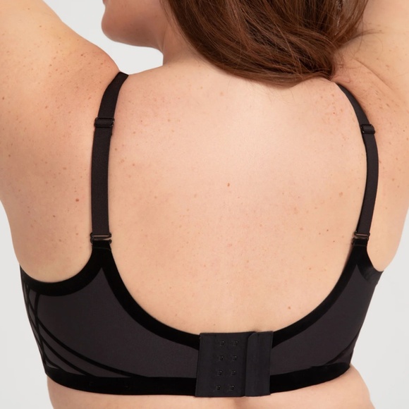 NWT HoneyLove Womens Silhouette Wireless Bonded Support Bra Sz L 38 B/C Black - Picture 3 of 13